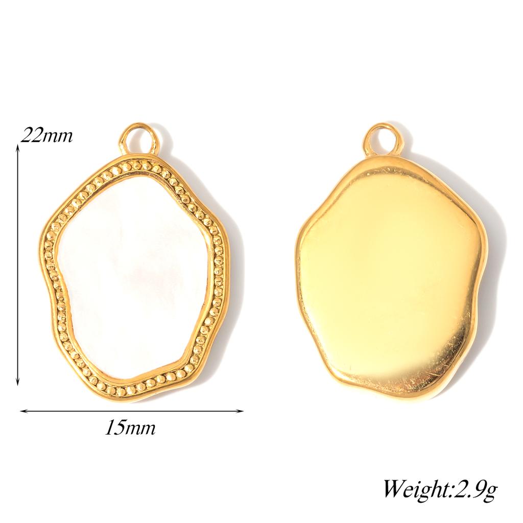 4Pcs Stainless Steel Shell Pearl Charm Pendants Drop Oil Dot Drill Craft DIY Jewelry Making Necklace Bracelet Accessories