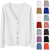 Damen Casual Strick V-Ausschnitt Cardigan Pullover für den Alltags-Look
