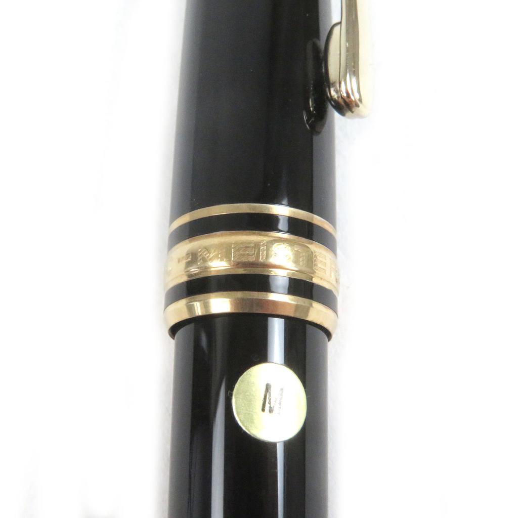 Excellent MONTBLANC Fountain Pen Meisterstck Classic Cap Type Black Gold 14K Mens Used