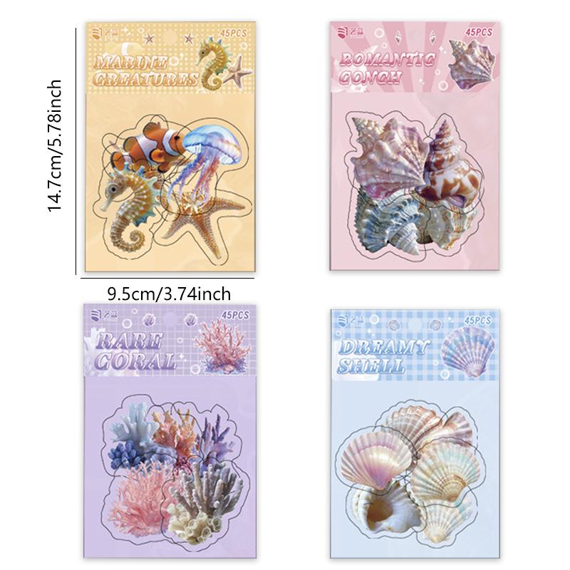 180Pcs Ocean Animal Stickers Sea Life Ocean Animals Vinyl Stickers Ocean World Stickers Waterproof Stickers for Water Bottle