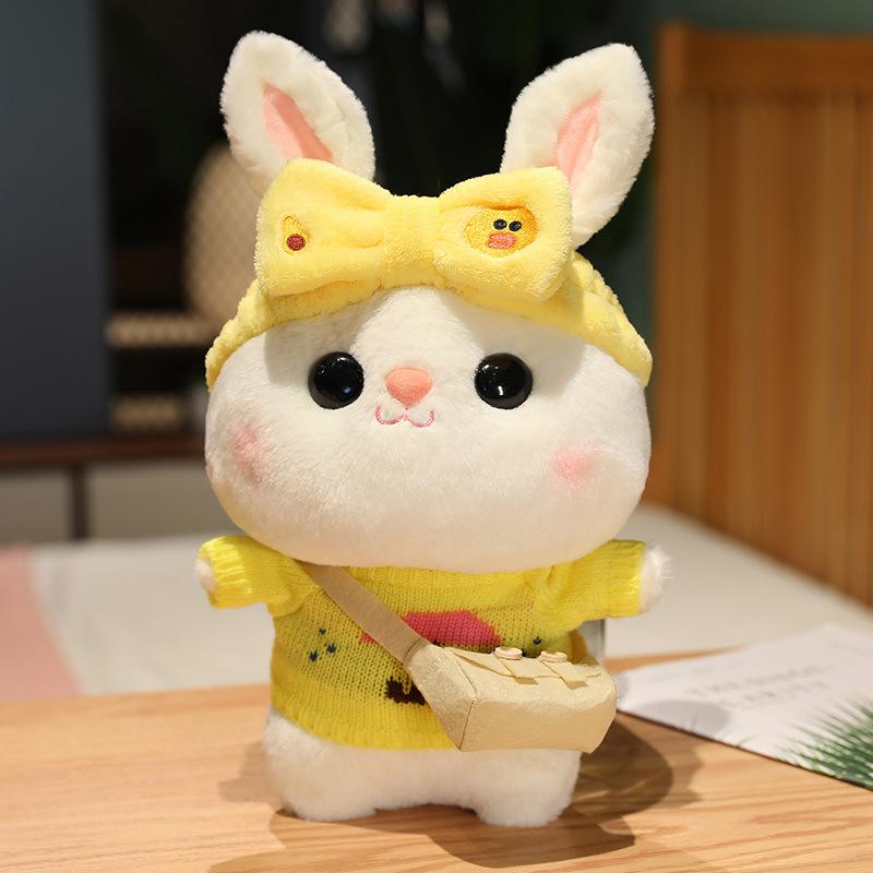 Rabbit Doll Drag Little Rabbit Creative Doll White Rabbit Plush Toy Gift for Girls