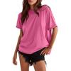 Summer Loose and Casual Cotton Solid Color Round Neck Short-sleeved Raw Edge T-shirt