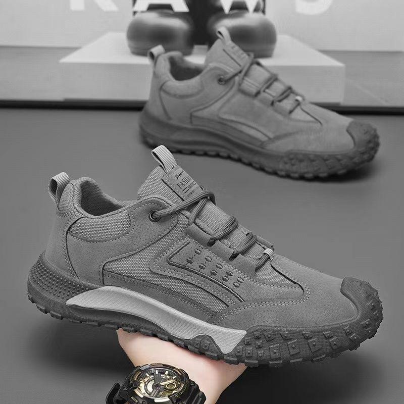 

Fashion Men s Breathable Closed-Toe Hiking Shoes Non-Slip Lace-Up Low-Cut Casual Athletic Shoes Durable Outdoor Walking Sneakers for Men 39 серый