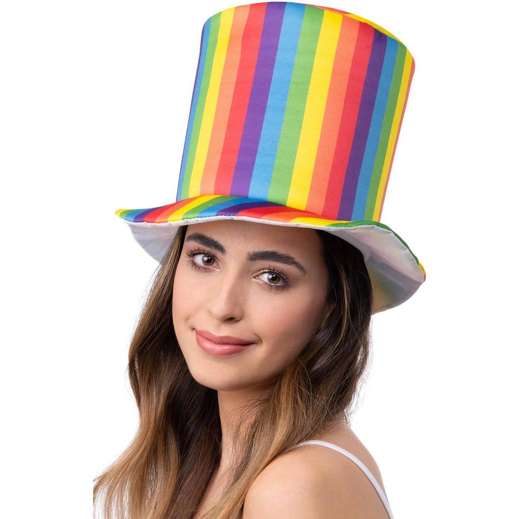 Smiffys Deluxe Pride Rainbow Striped Top Hat – buy the best