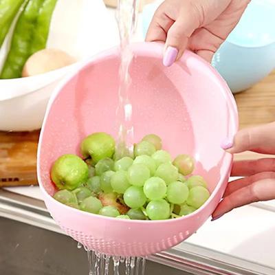 Multifunctional Rice Wash Basket Kitchen Plastic Rice Strainer Drainer Fruits Vegetables Washing Basin Outdoor Barbecue Tools