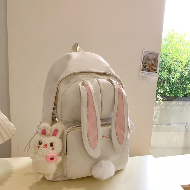 School bag female Harajuku high school student cute rabbit ears backpack campus versatile girl backpack