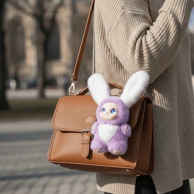Ornaments Rabbit Plush Keychain Big Ear Bunny Plush Doll Pendant  Kids Christmas Gifts