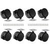 Replacement Caster Wheels with Screws, DIY Furniture Replacement Kit, Silent Series, Self-Adhesive Casters, 30kg Load Capacity (Set of 8)