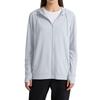 Lightweight Full Zip Hooded Jacket with Long Sleeves Breathable Fabric Casual Loose Fit Sun Outerwear