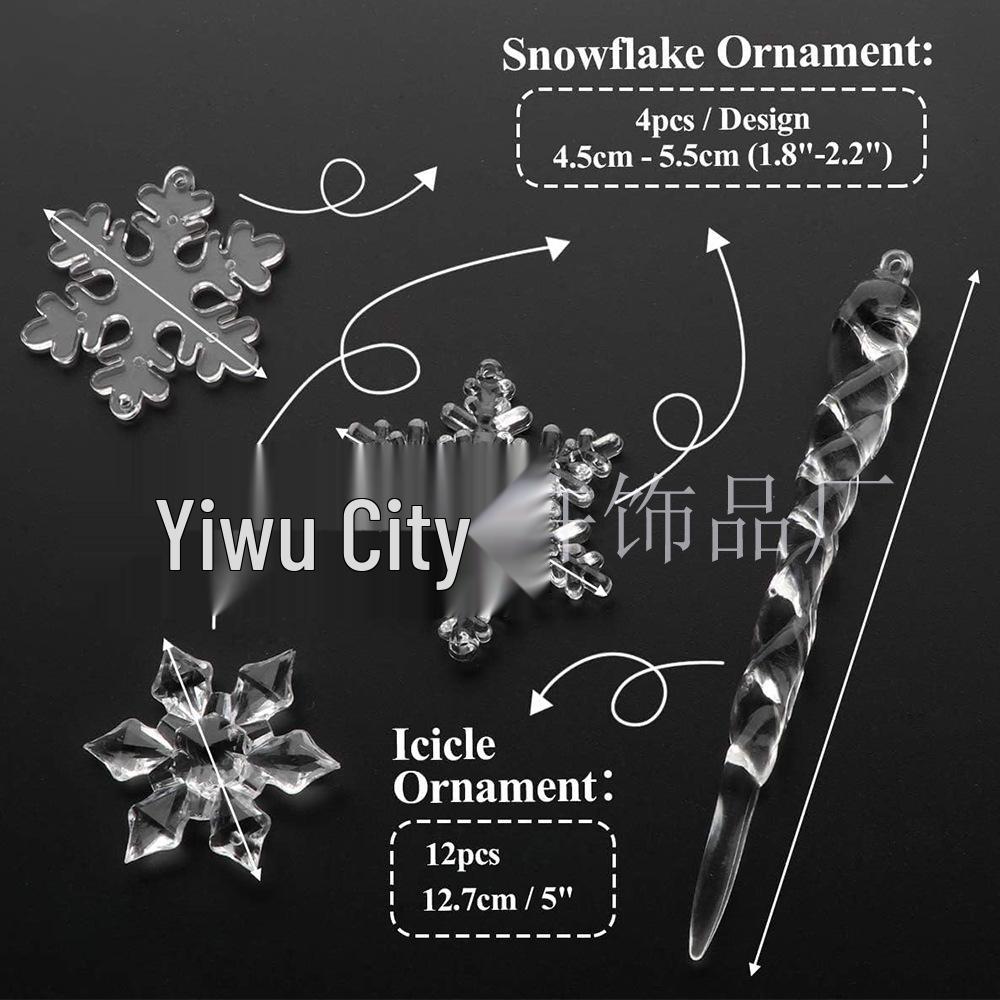 24-Piece Snowflake Christmas Ornaments: Festive DIY Decorations for New Year Parties