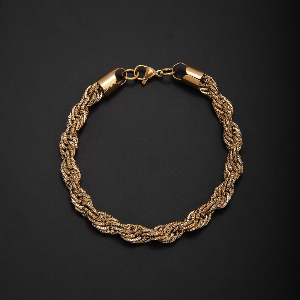 High-Quality Stainless Steel Starry Twisted Bracelet & Necklace - Trendy Men's Luxury Chain