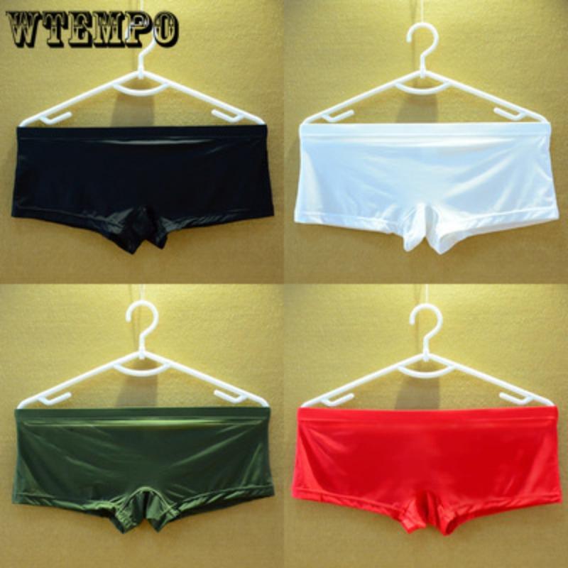 Men's Underwear Flat Cornered Summer Ice Silk Elastic Low Waist Breathable Four Cornered Underwear Men