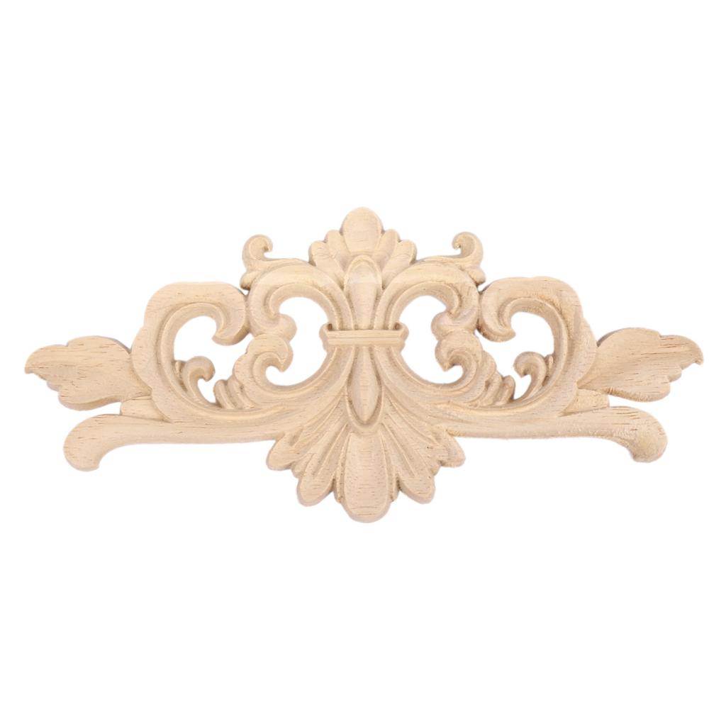 Good-2Pcs Vintage Wood Carved Decal Corner Onlay Applique Frame For Home Furniture Wall Cabinet Door Decor Crafts 22X10cm