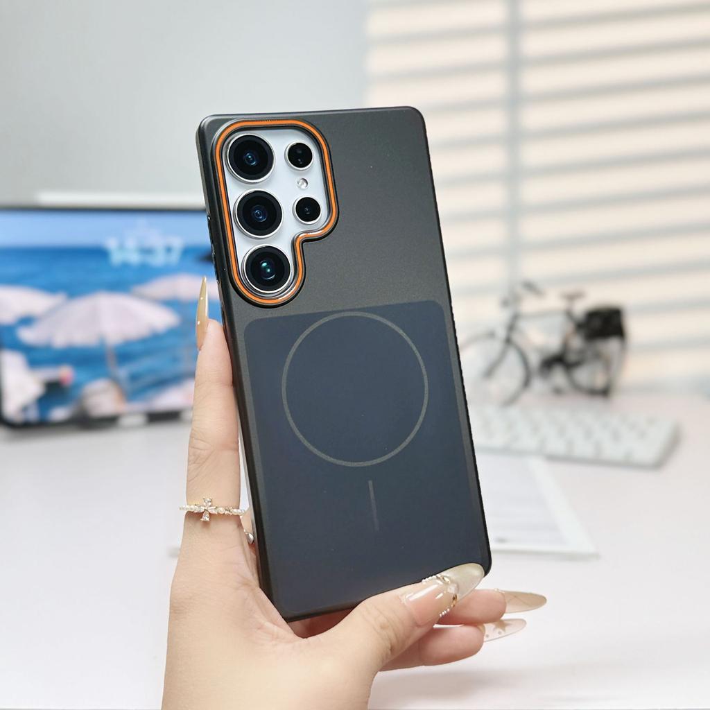 Soft fine ring magnetic suction for Samsung S26ultra matte mobile phone case S24PLUS skin feeling PC protective case S25