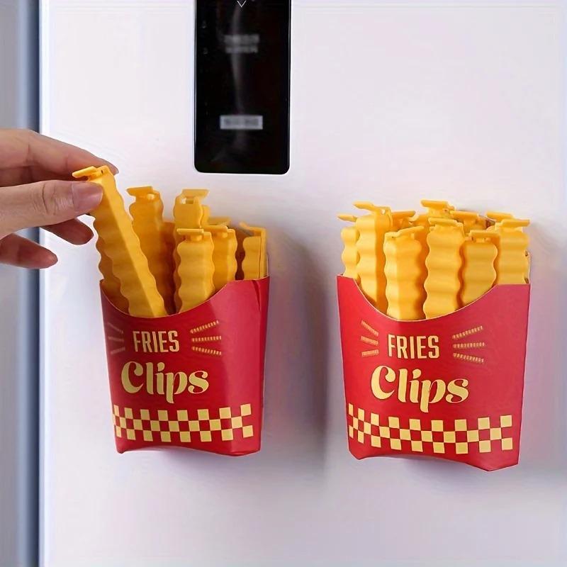 12PCS French Fry Shaped Sealing Clip - For Snack Sealing, Food Clips, Plastic Bag Seasoning Sealing Strips