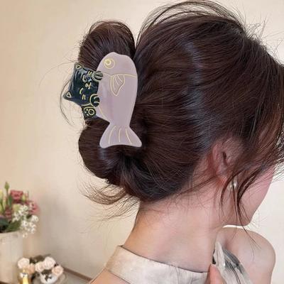 Mädchen Haarspange Cartoon Katze Fisch Form Haarklammer Rutschfeste Zähne Hinterkopf Dusche Haarspange Haaraccessoires