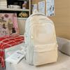 Solid Color Student Schoolbag Women's Large Capacity Backpack