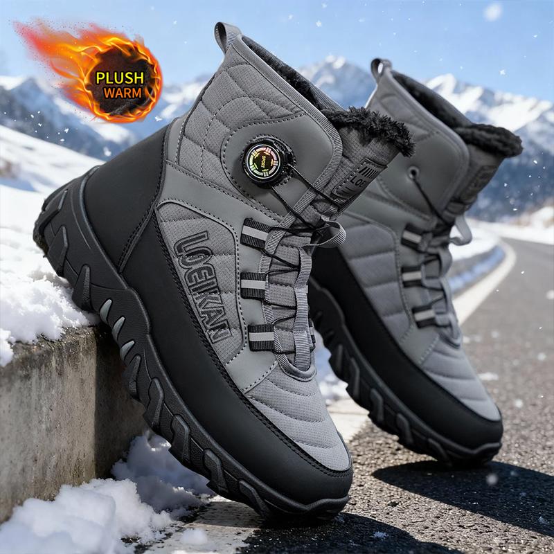 

Зимові новинки 2025 року, чоловічі снігові чоботи, потовщені та на бавовняній підкладці, універсальний трендовий стиль, для вулиці зі стріт-вайбом 44 сірий колір