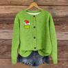 Women's Vintage Knit Button Print Cardigan Jacket