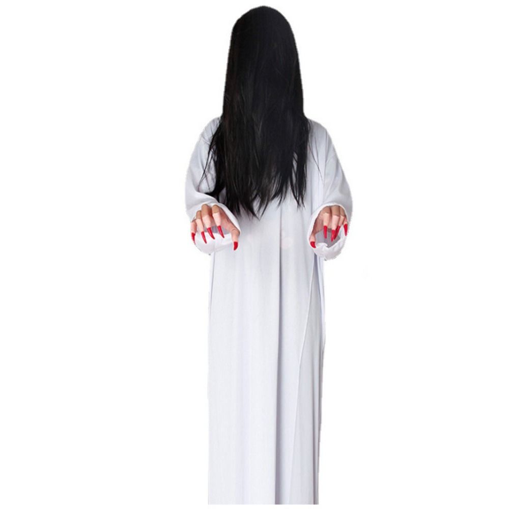 

Садако Женский Костюм Призрака Страшная Маскарадная Одежда Креативные Костюмы на Хэллоуин Костюм для Выступлений белый