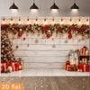 One 2D flat Christmas-themed banner background featuring distressed light wood color.zyc