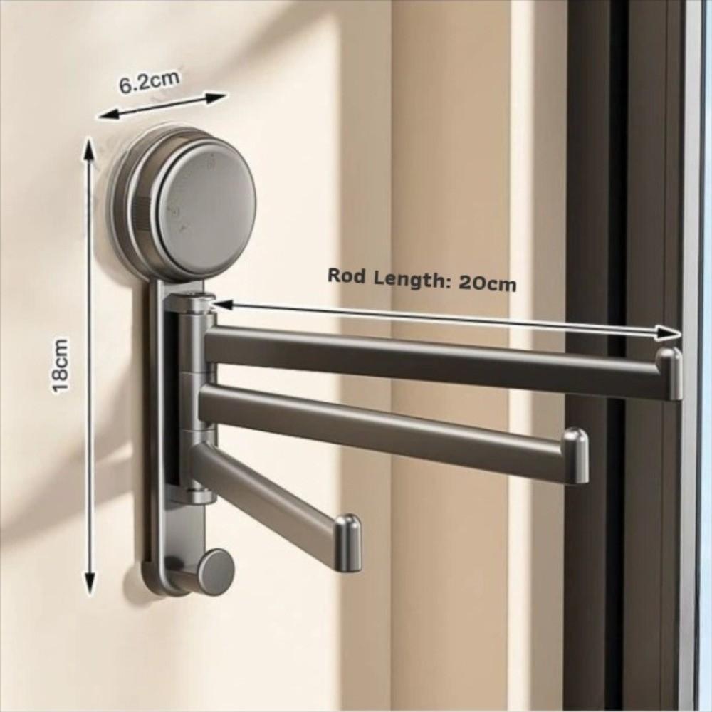 3-Bar Towel Rack No Need To Drill Bath Towel Rack Quality Rotating Towel Hanger  Kitchen