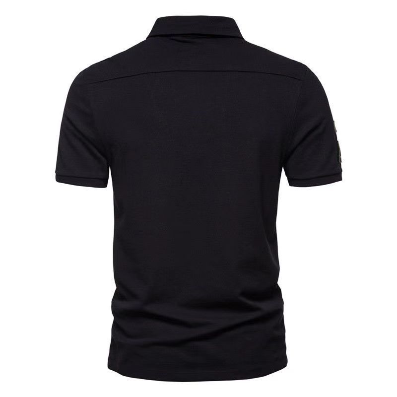 Summer Embroidered Short-Sleeved Tops Polo Shirts Men Free Ironing Business Men's Large Size Loose Polos