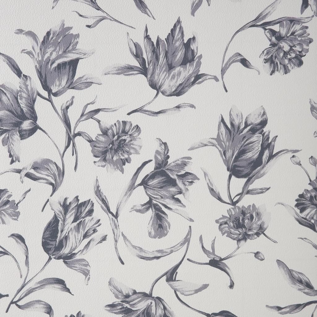 Francfranc Removable Wallpaper, Lilia, 45cm x 250cm, Gray