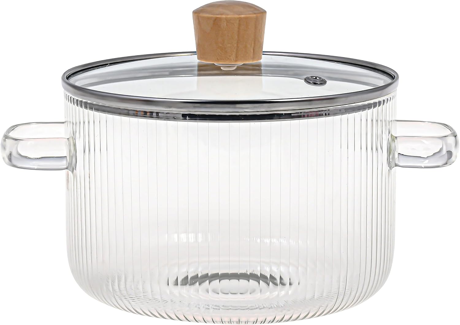 

1.6L Glass Cooking Pot with Lid Heat Resistant Glass Soup Pot Dual Handles Glass Saucepan for Noodles Soup Cooking Kitchen Tools
