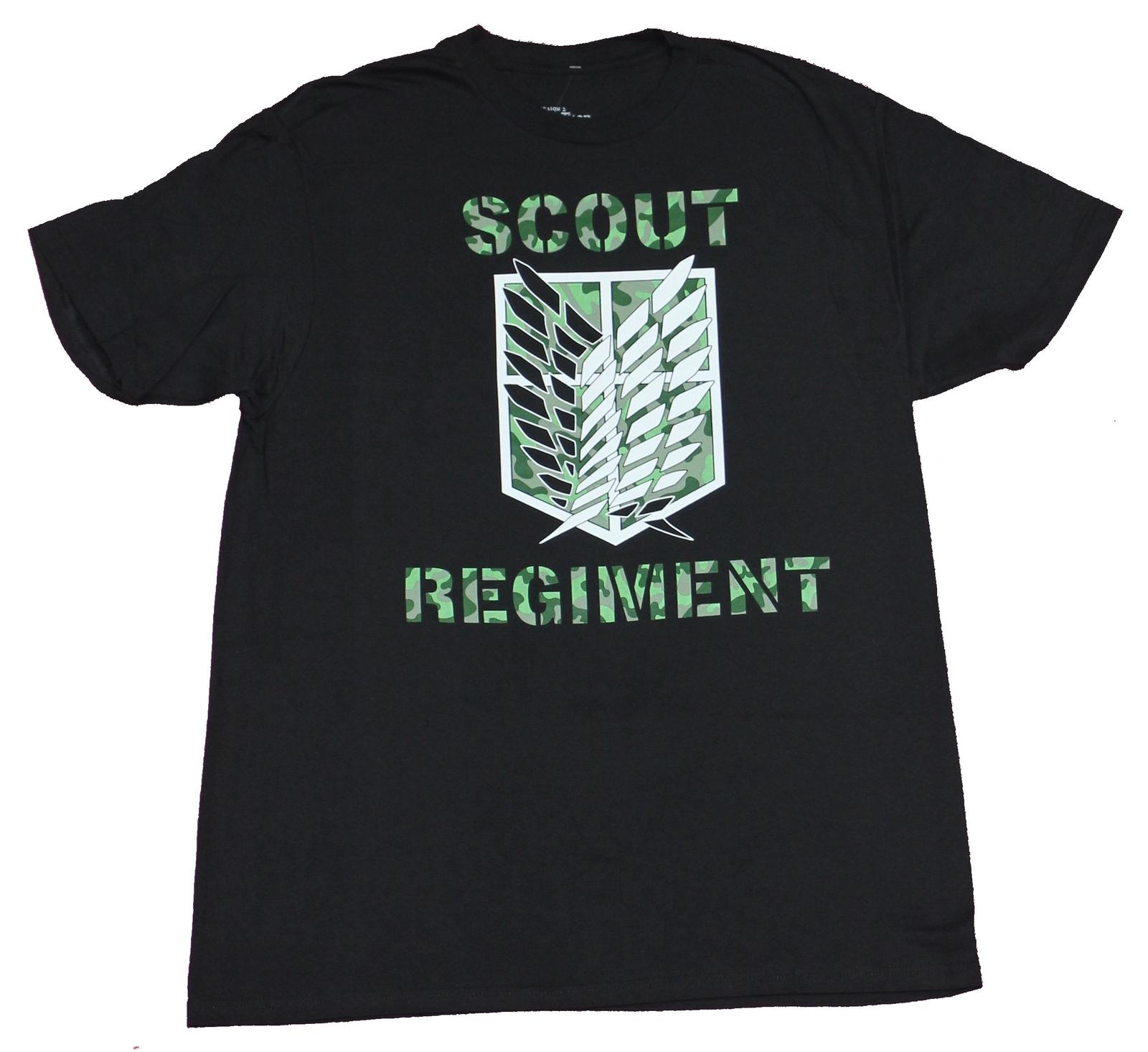 Attack on Titan Adult New T-shirt Scout Regiment Camo Shield S