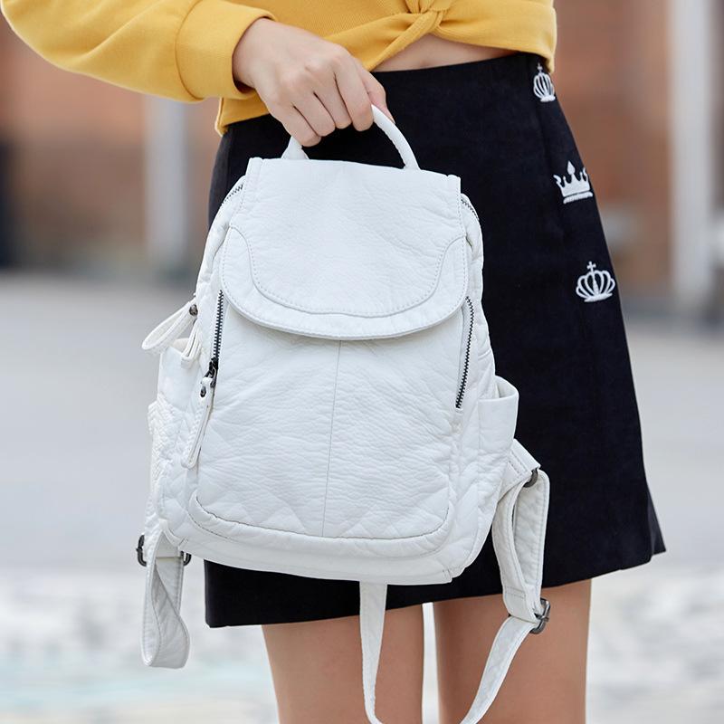 Simple New Backpack Spring and Summer New Large Capacity Travel Bag School Bag Casual Fashion Soft Leather Backpack Women