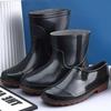 Men's Waterproof High Tube Rain Boots - Non-Slip Rubber Construction Boots