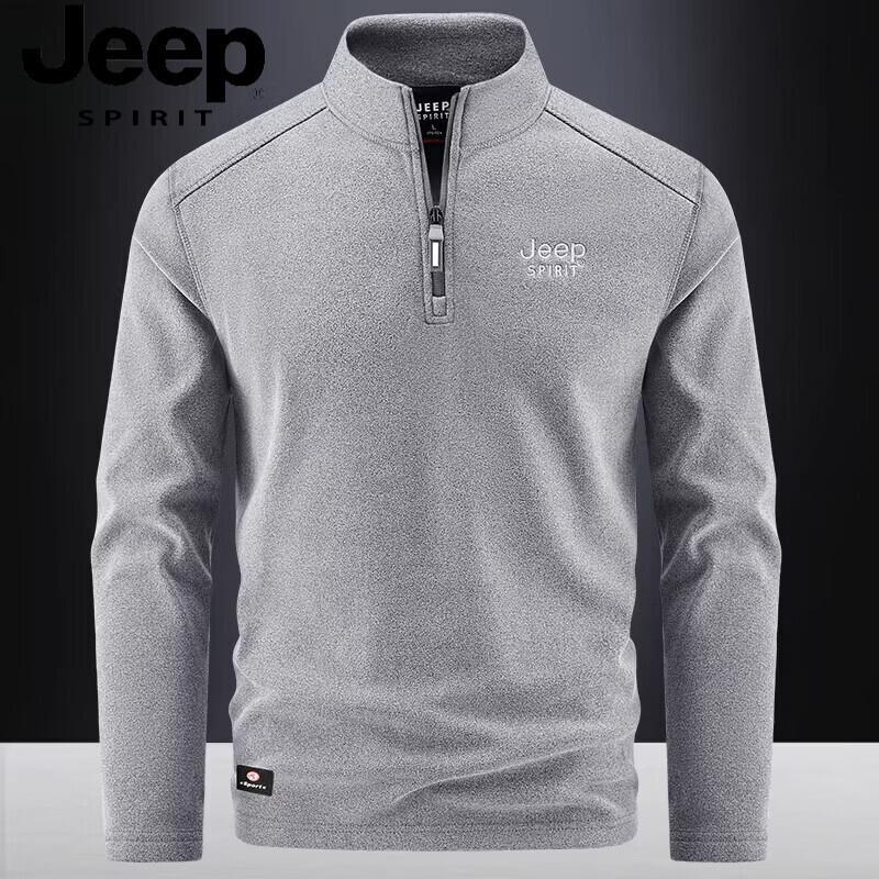 

JEEP SPIRIT Men s Thermal Half-Zip Mock Neck Pullover Sweatshirt 5XL