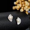 Design Originale Personalità Esagerata Anello in Argento Sterling S925 Perla Naturale Donna Texture di Nicchia Senso High-End Lusso Leggero