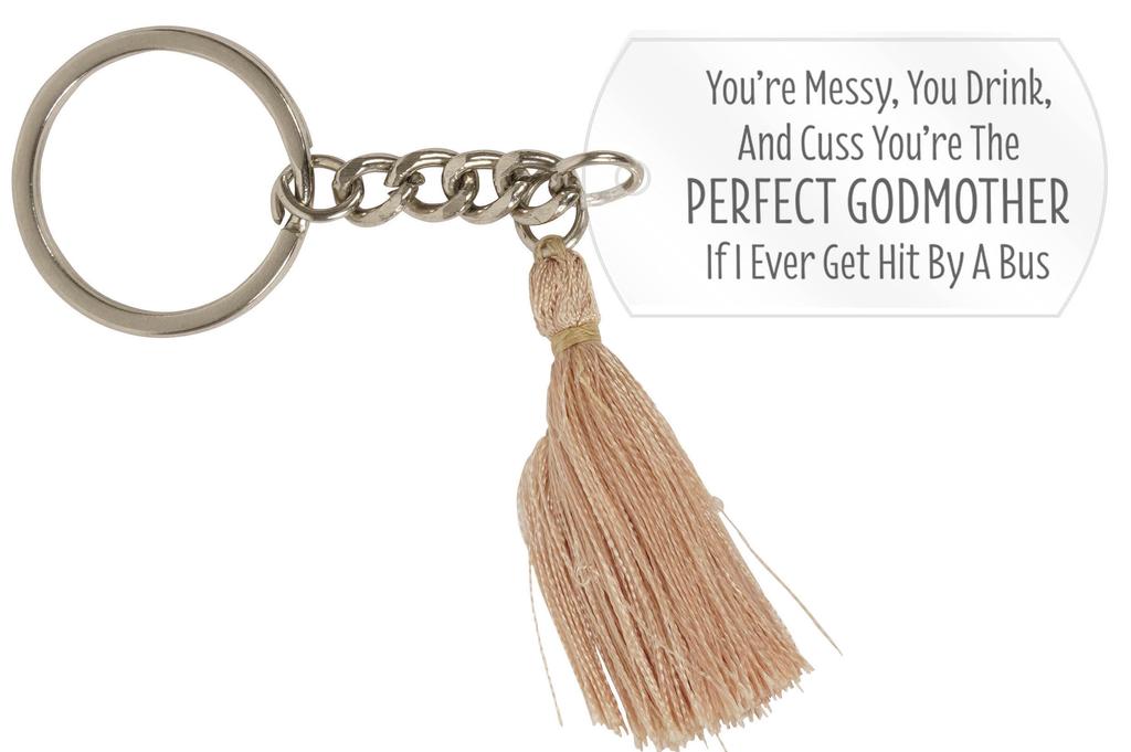 Inkdotpot Key Chain For Godmother Engraved Acrylic Key Holder Housewarming