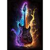 Colorful Symphony Guitar Canvas Painting Musical Inspiration Poster Print Wall Art for Living Room Home Decor Frameless Gifts
