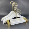 Pure White Plastic Hangers & Imitation Wood Grain Hangers with Pants Clips for Children's and Women's Clothing