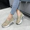 Women Sneakers 2024 Platform Wedge Embroidery Mesh Sneakers Women Slip On Casual Comfy Heeled Shoes for Women Zapatos De Mujer