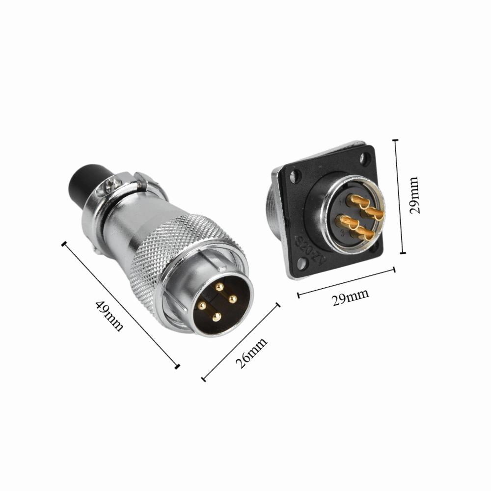 WS20 Aviation Male Female Plug Waterproof Cable Connector  DC Applications