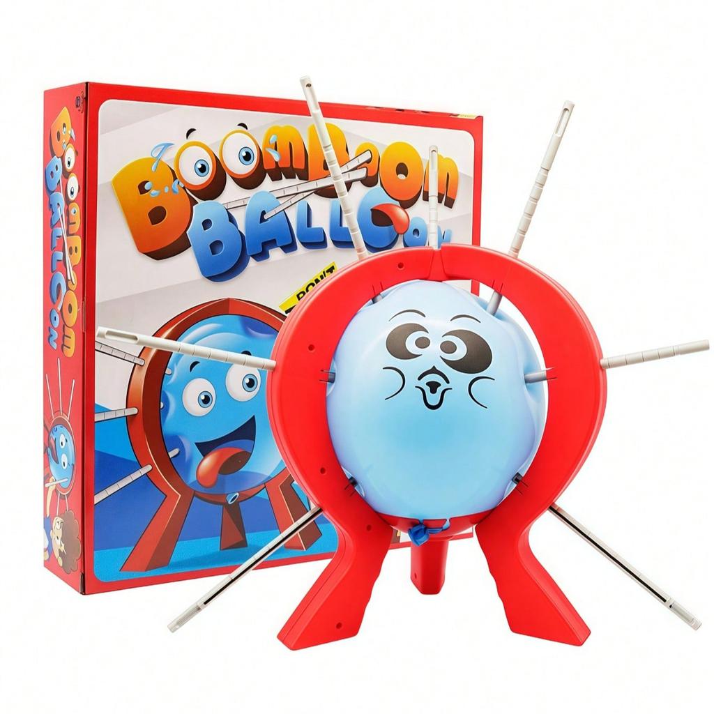 1 Set Balloon Popping Party Game Kit, Funny Tabletop Game For Family, Includes 10 Balloons, 9 Sticks, Dice, Stand, Frame To Pop Balloons, Pranks