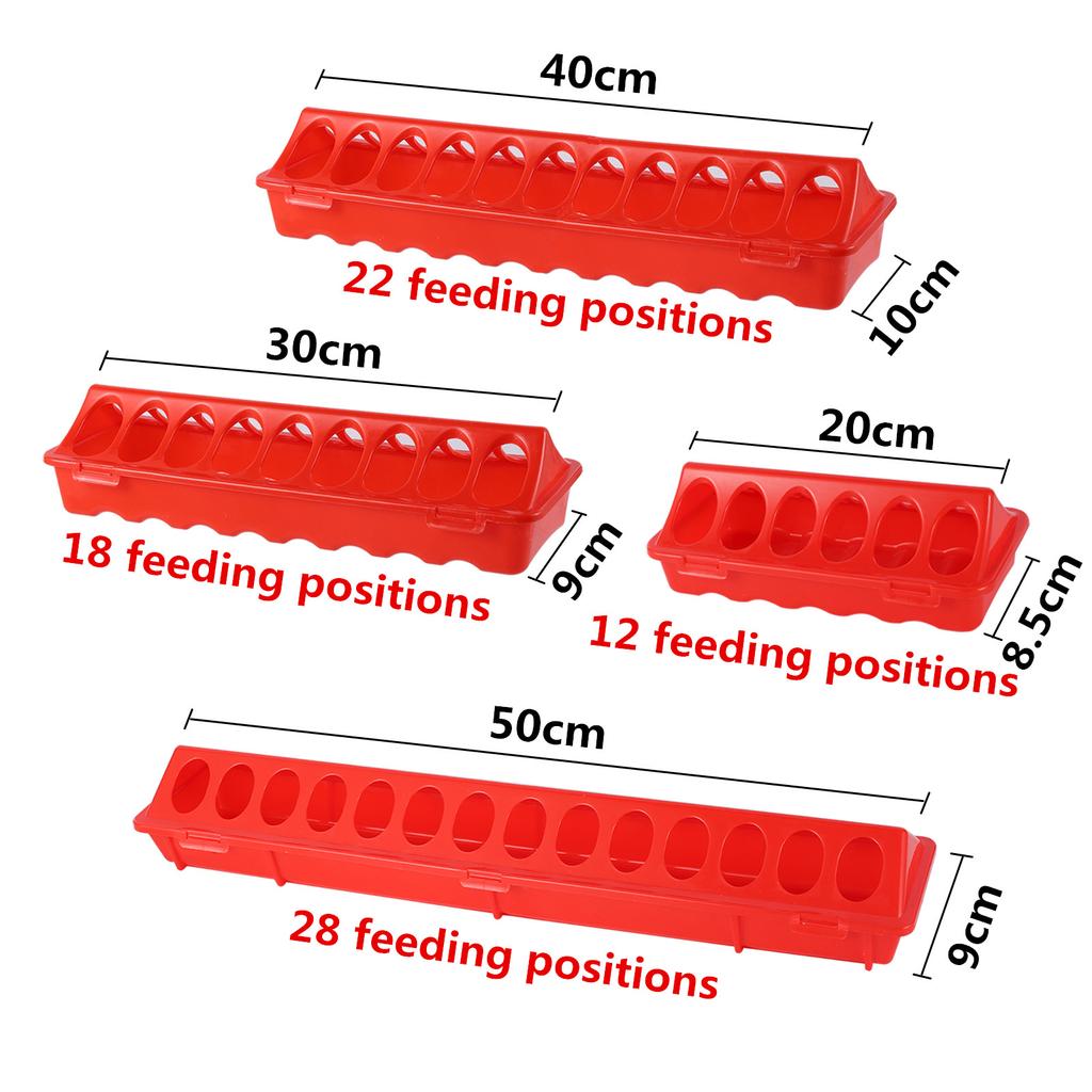 Plastic Flip-Top Poultry Bird Feeder Ground Chicken Bird Feeder Trough Pheasant Feeding Bucket Quality Chick 20/30/40/50cm