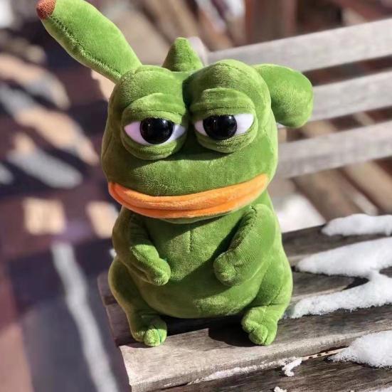 Frog Plush Doll Cute Cartoon Big Eyes Soft Comfortable Touch Vivid Appearance Companion Gift Children Sad Frog Stuffed Toy Sofa Decoration Kids