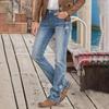Jeans da donna slim vintage a vita alta ricamati