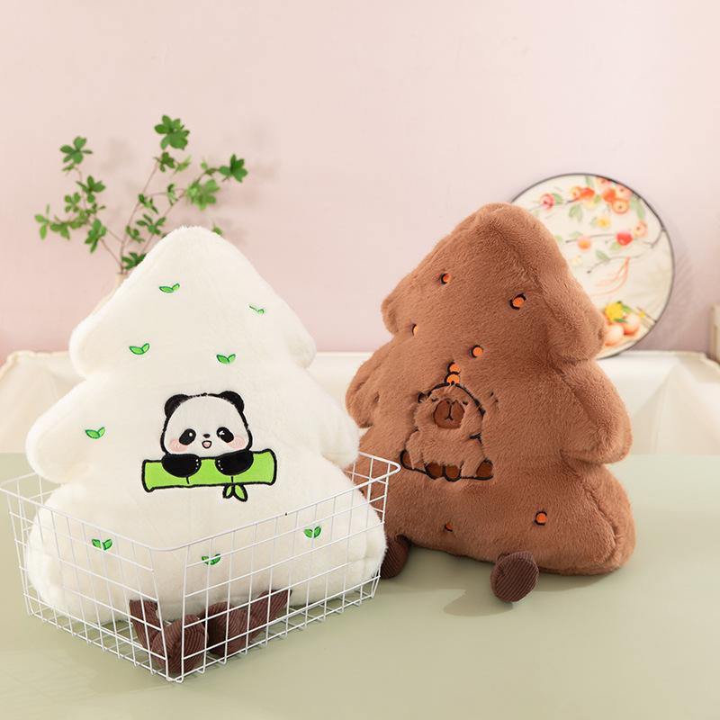 Plush Christmas Tree Hug Pillow Creative Stuffed Animal for Kids Birthday Xmas Gift Living Room Decor Toy Doll for Girls and