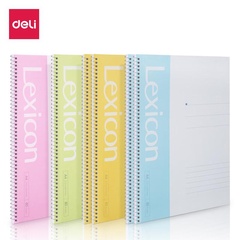 Deli A4 Spiral Notebook, 160 Pages, 6-Pack