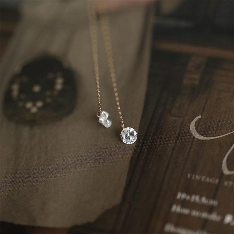 925 Sterling Silver 14k Gold Plated Ear Wires Long Temperament Versatile Tassel Zircon Earrings for Women Wedding Jewelry