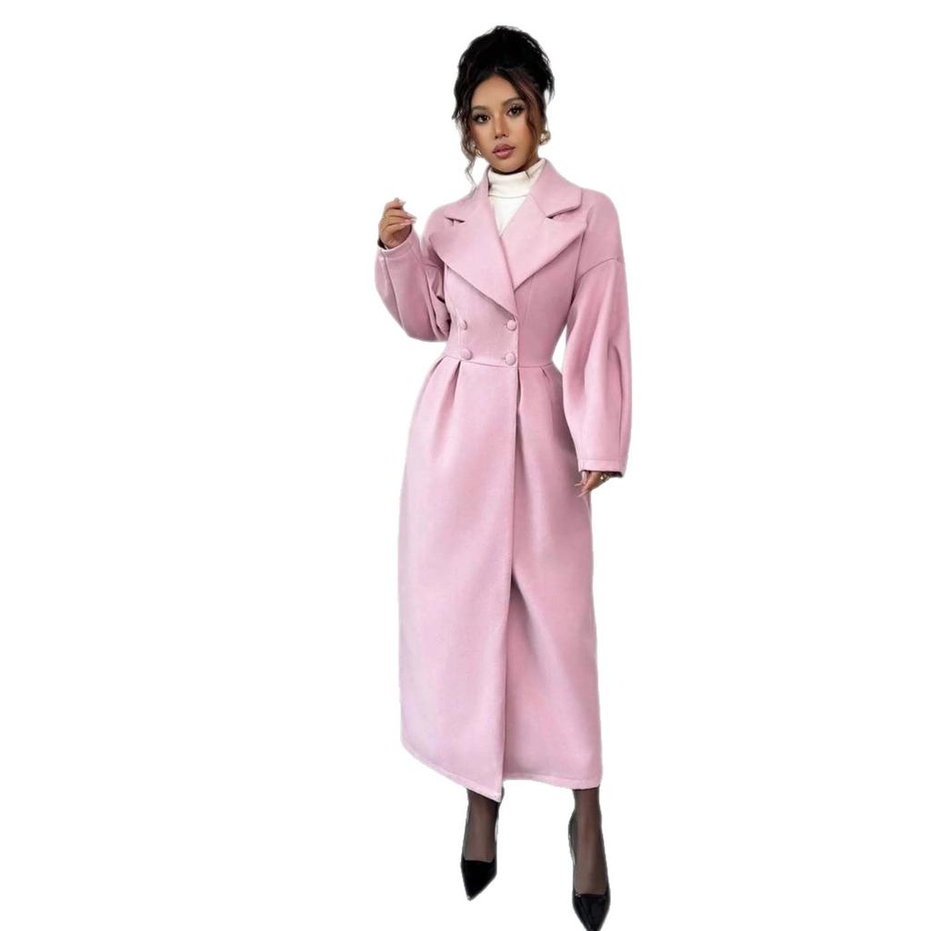 2025 Cross-border European and American Autumn New Cardigan Temperament Trench Coat Long Waist Fairy Hip Wrap Fashion Women's Clothing