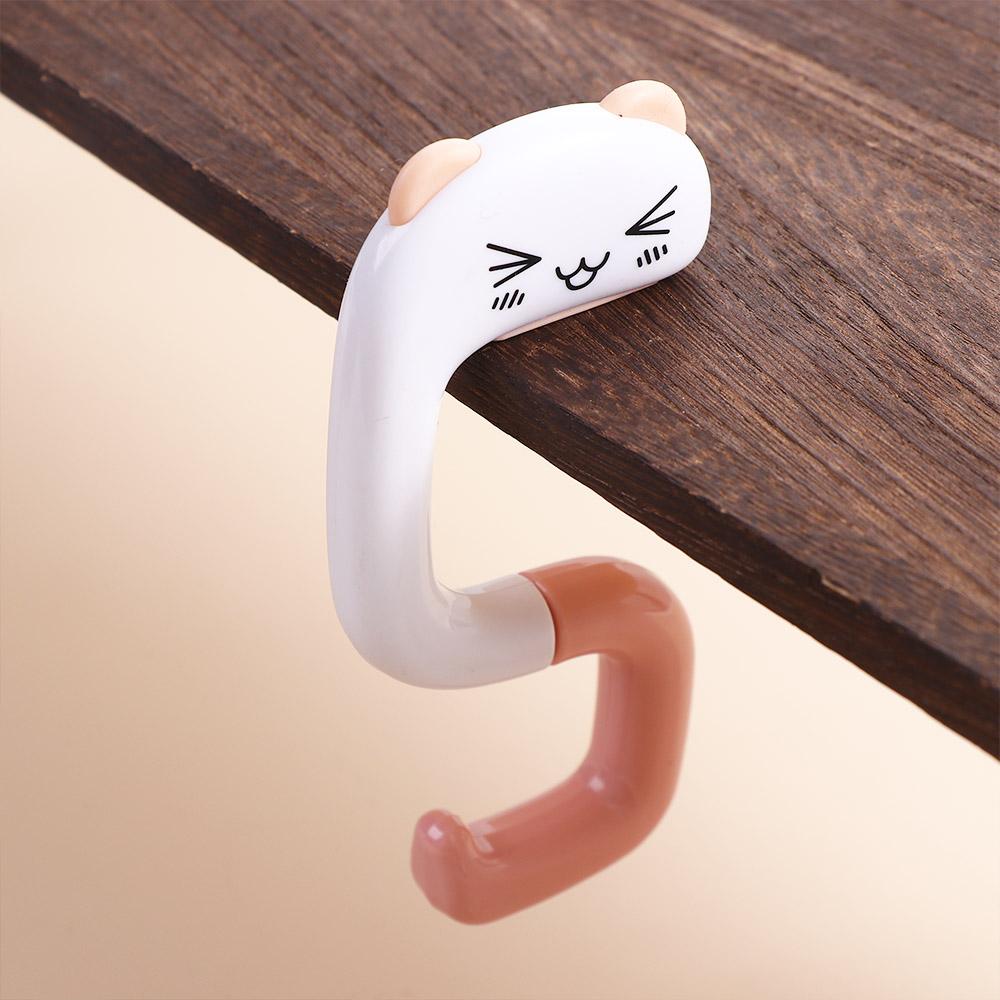 Cute Plastic Cat Animal Panda Hanging Table Hook Key Holder Hook Handbag Hanger