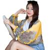Cashew Print Chiffon Cycling Shawl with Sun Protection Sleeves - Fashionable Long Sleeve Scarf