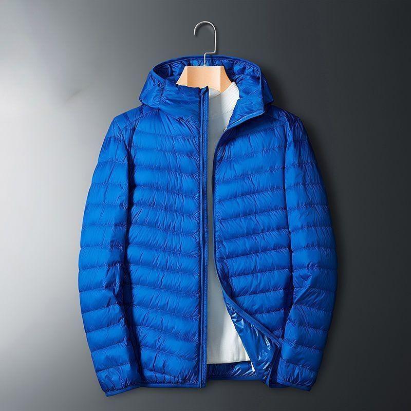 Mens Lightweight Short Cotton-Blend Puffer Jacket Slim Fit Stand Collar Casual Outerwear All